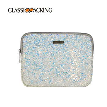 Glittering Cosmetic Bag With Two Separate Layers