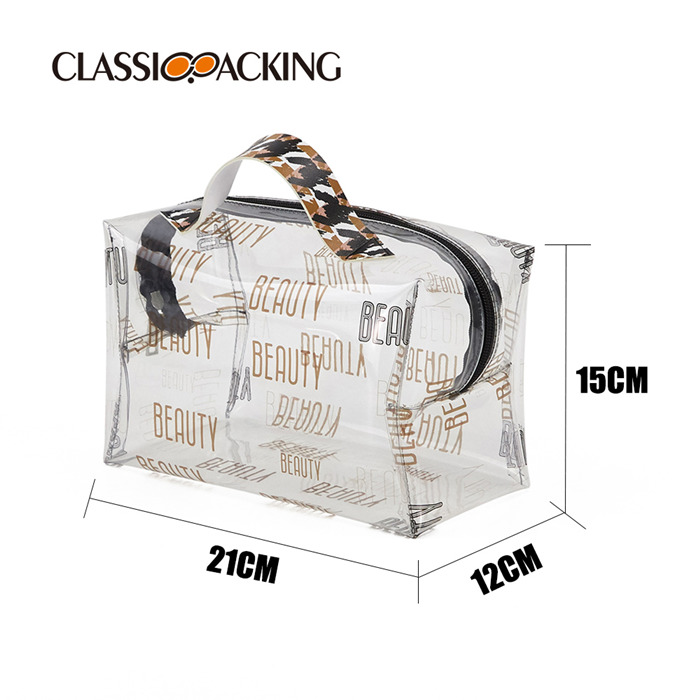 Letter Printed Clear Custom Toiletry Bags Bulk