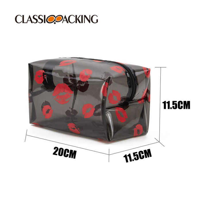 Lip Print Clear Makeup Bags Bulk