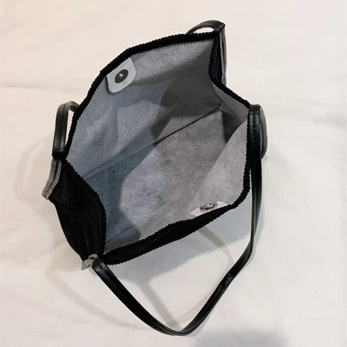 Black Corduroy Wholesale Tote Bag