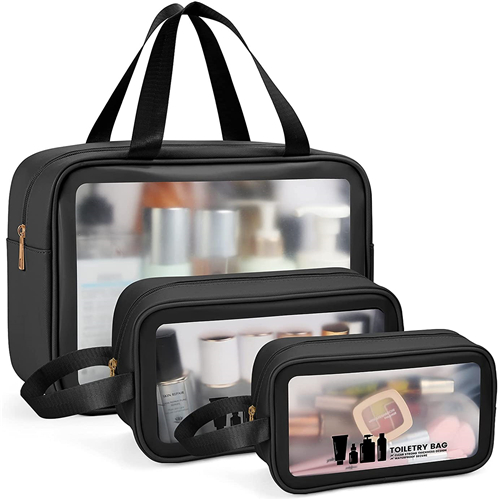 clear travel toiletry bag set wholesale