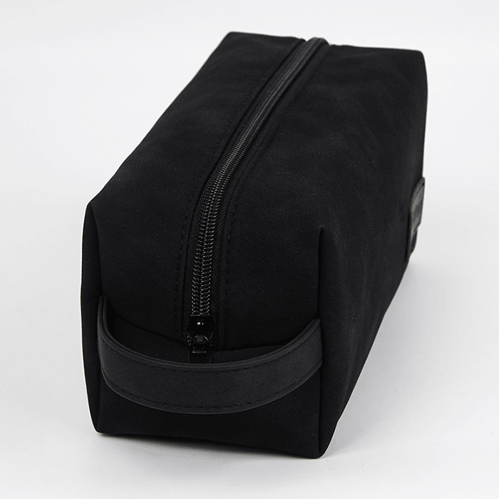 black-pu-leather-cosmetic-bag-with-side-handle-side-angle