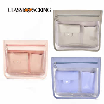 Clear Wholesale Eco Makeup Bag With Compartments