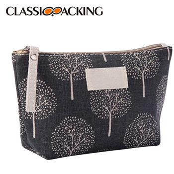 Custom Printed Canvas Zipper Makeup Bags Wholesale