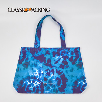 Dark Blue Printed Shopping Bag