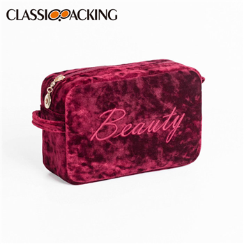 Velvet Embroidered Cosmetic Bags Wholesale