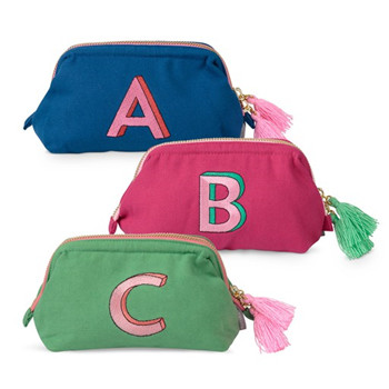 Alphabet Embroidery Cosmetic Bag