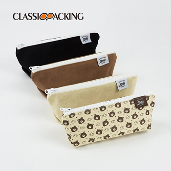 Stylish Simple Canvas Zipper Makeup Bags Wholesale