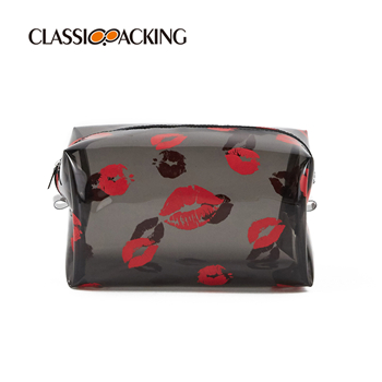 Lip Print Transparent Cosmetic Bag