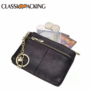Leather Coin Purse With Key Chain