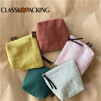 Natural Linen Coin Pouch