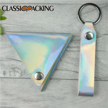 Holographic Coin Purse in Silver | Small Triangle Purse