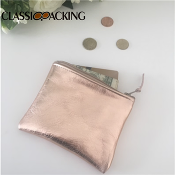 Metallic Leather Coin Pouch 