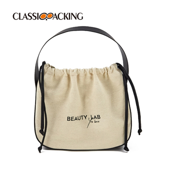 Canvas Cosmetic Bag with Drawstring