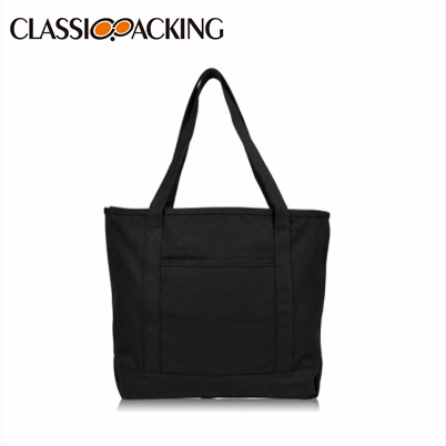 Black Cotton Canvas Tote Bags Bulk Wholesale 