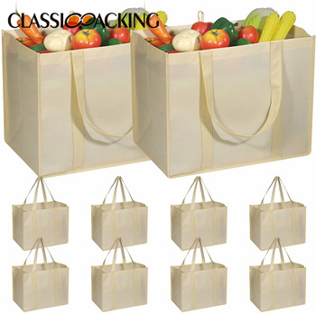 Beige Reusable Shopping Bags Wholesale