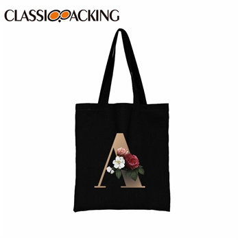 Alphabet Flower Canvas Wholesale Tote Bags for Women