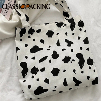 Cow Print Canvas Tote Bags Bulk