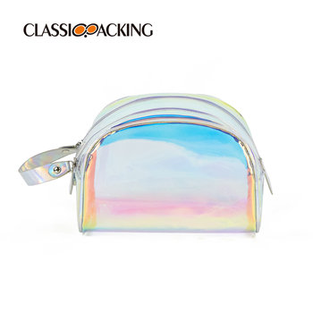 Wholesale Semicircle Iridescent Makeup Bag