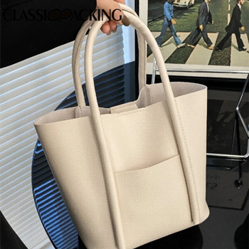 Fashionable White Leather Wholesale Tote Bag