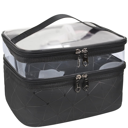 Nylon Makeup Bag Bulk Double Layer Travel Cosmetic Cases