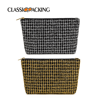 Shiny Checkered Makeup Bag