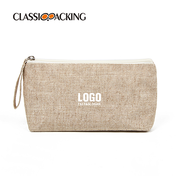 Eco-Friendly Natural Linen Cosmetic Toiletry Bag Wholesale