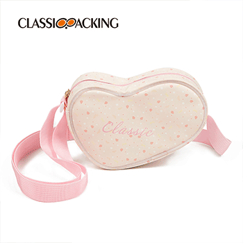 Heart-Shaped Cosmetic Bag With Shoulder Strap