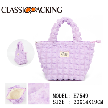 Purple Jacquard Tote Handbags Wholesale