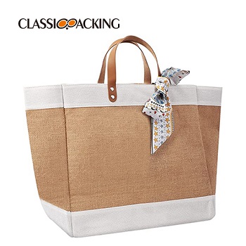 Reusable Fashionable Jute Beach Bags Wholesale