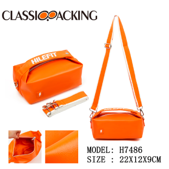 Orange Makeup Bag With Shoulder Strap Bulk
