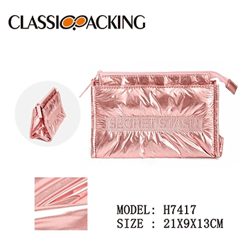 Rose Gold Travel Makeup Bag with Soft Filling