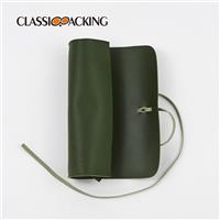 green makeup brush roll up bag