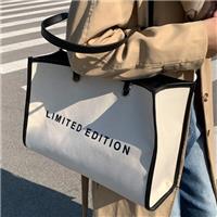 Contrast Binding Letter Printed Canvas Tote Bags Wholesale