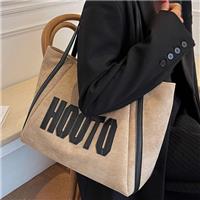 Large Elegant Khaki Suede Wholesale Tote Bags