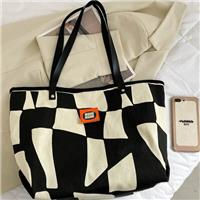 Two Tone Patch Decor Wholesale Cotton Canvas Tote Bags