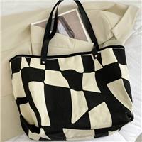 Two Tone Patch Decor Wholesale Cotton Canvas Tote Bags