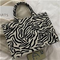 Zebra Stripe Pattern Linen Totes Wholesale