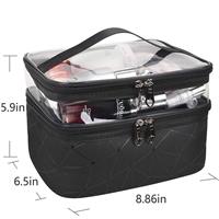 Nylon Makeup Bag Bulk Double Layer Travel Cosmetic Cases