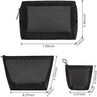 3 Pieces Mesh Nylon Zipper Pouch Wholesale