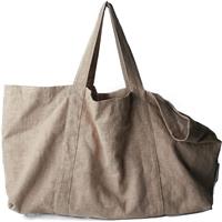 Nature Linen Tote Bags Wholesale With Internal Zip Pocket
