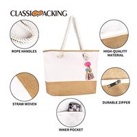 Mesh Straw Beach Tote Bags Wholesale