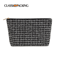 black and white checkered makeup bags