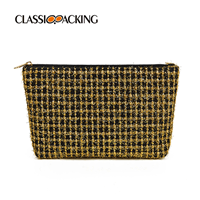 black and yellow checkered makeup bags