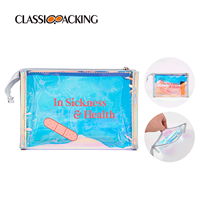 clear iridescent makeup bag bulk