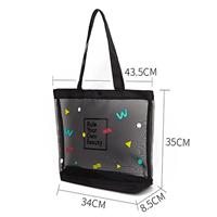 black mesh tote size