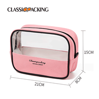 Clear Pink Makeup Bag