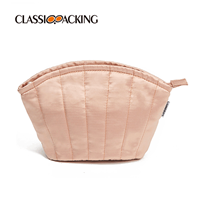 pink clamshell makeup bag