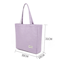 purple canvas tote bag size
