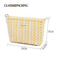 checkered toiletry bag size